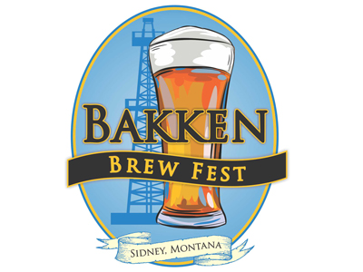 bakken brewfest event logo with beer glass and oil pump