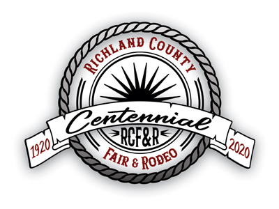 Richland County Centennial fair and rodeo logo 1920 to 2020