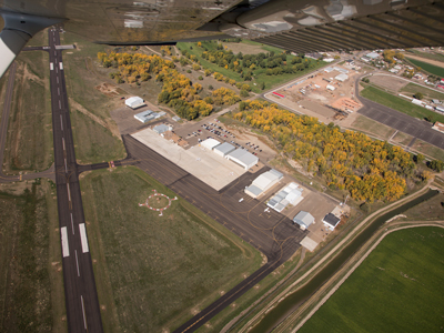 aerial photo of sidney regional airport